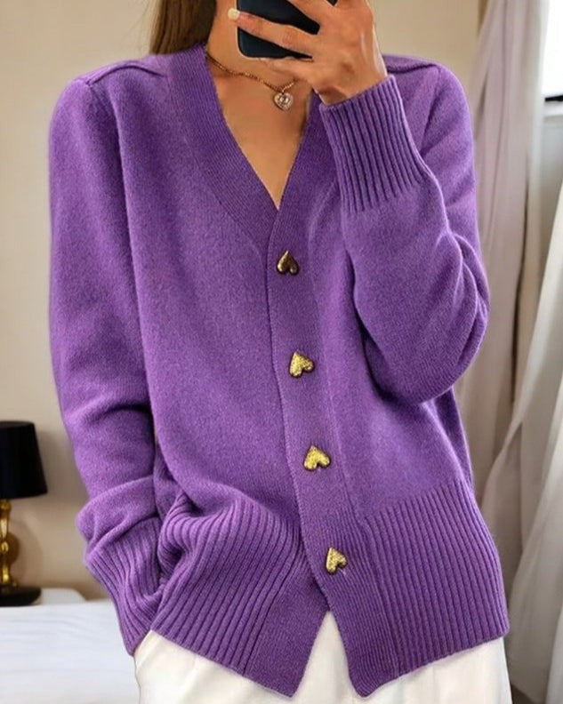 Thea | Cardigan met hartvormige knopen