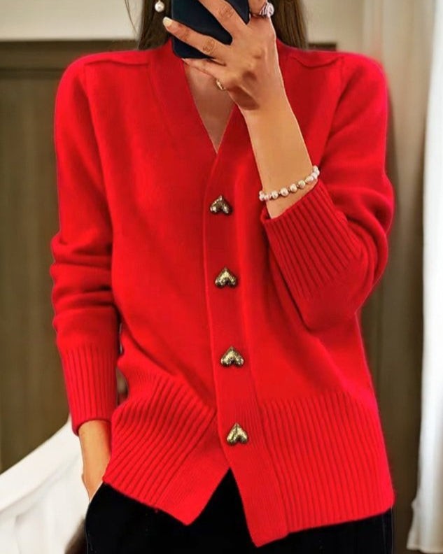 Thea | Cardigan met hartvormige knopen