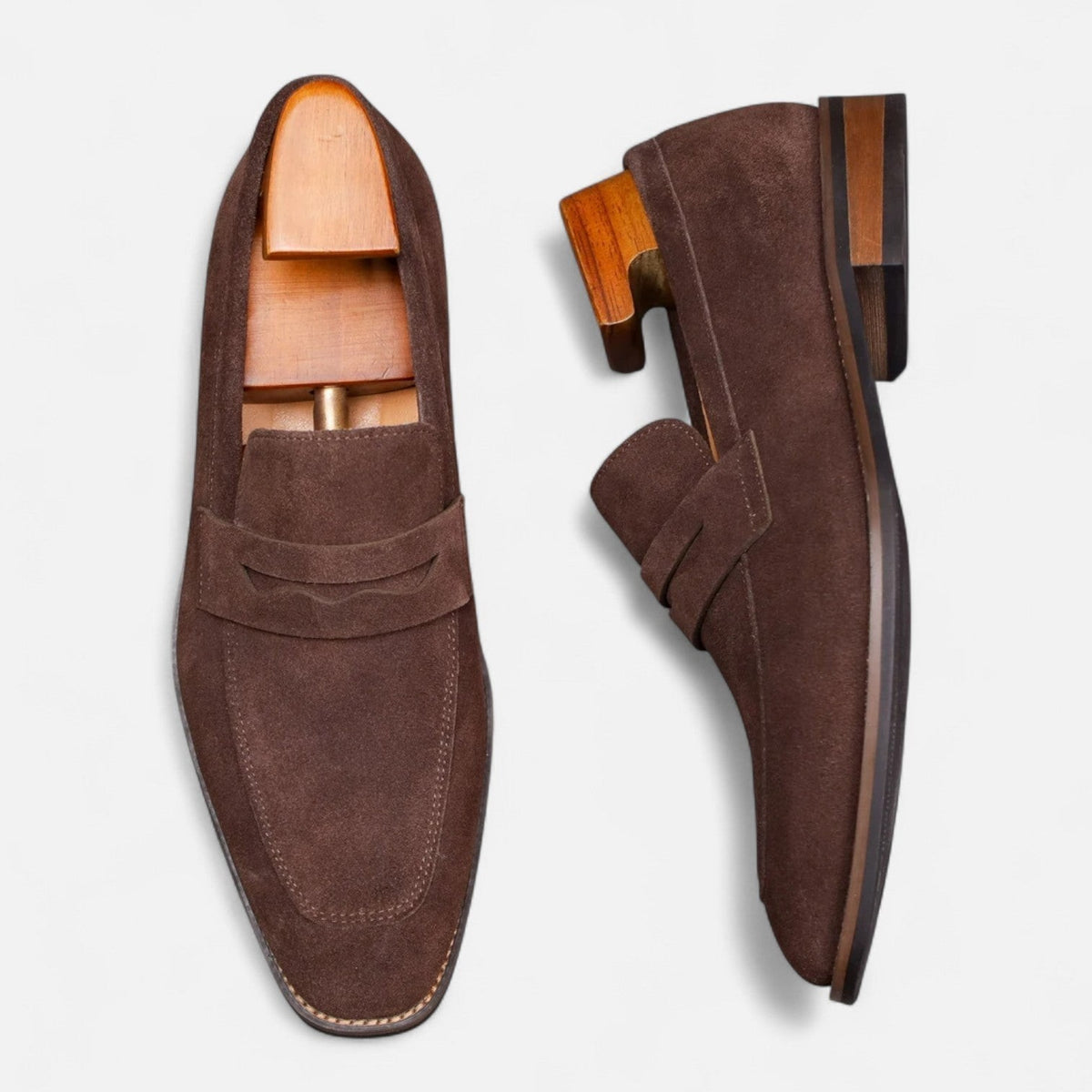 Lars | Suède loafers met antislipzool