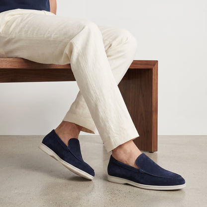 Koen | Suède loafers met rubberen zool