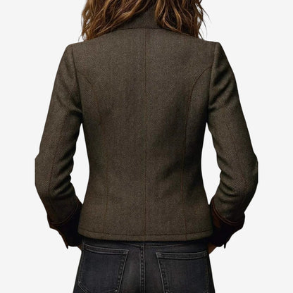 Mieke | Pied-de-poule blazer met klepzak