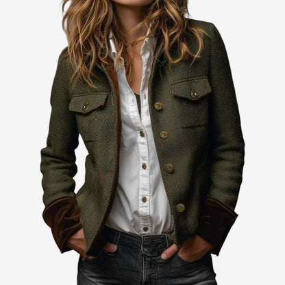 Mieke | Pied-de-poule blazer met klepzak