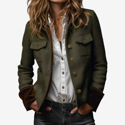 Mieke | Pied-de-poule blazer met klepzak