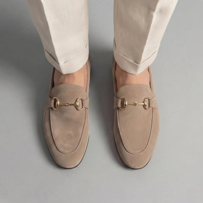 Niels | Suède loafers met horsebit gesp