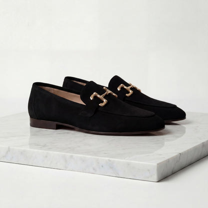 Niels | Suède loafers met horsebit gesp