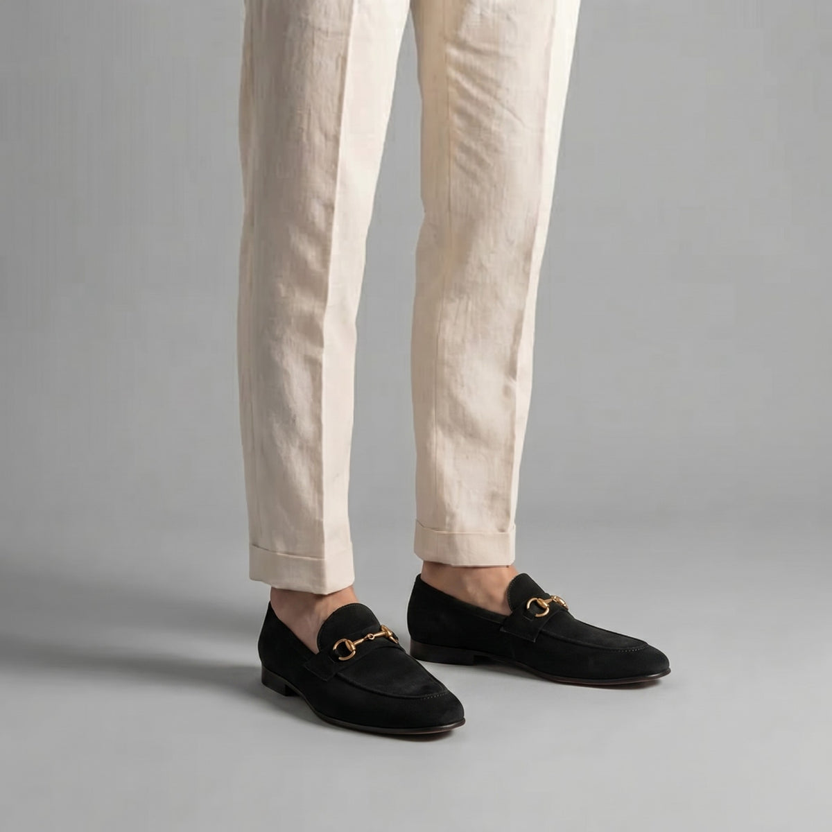Niels | Suède loafers met horsebit gesp