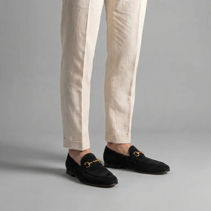 Niels | Suède loafers met horsebit gesp