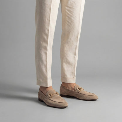 Niels | Suède loafers met horsebit gesp