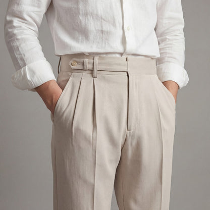 Olaf | Pantalon met enkele plooi en brede band