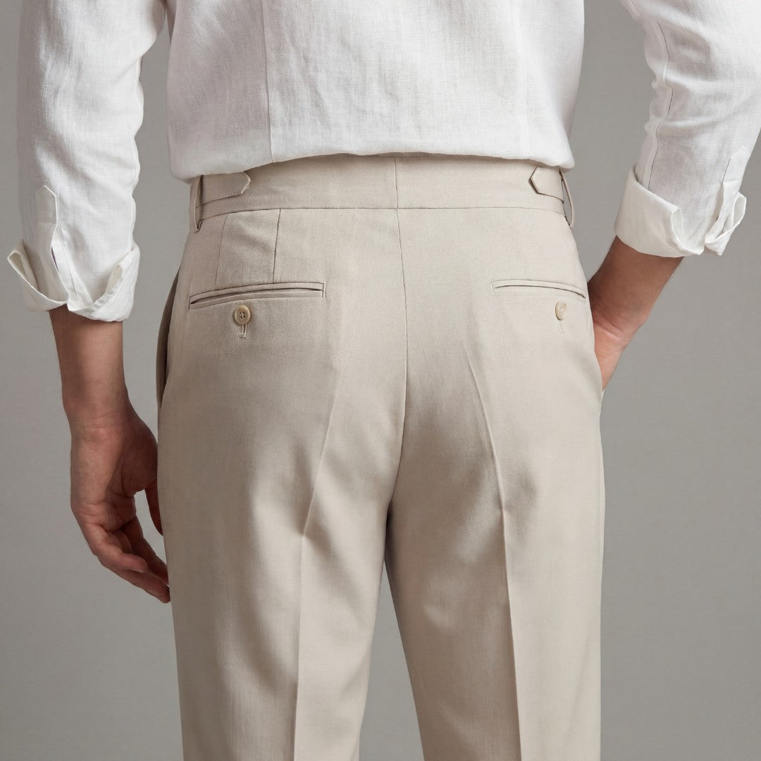 Olaf | Pantalon met enkele plooi en brede band