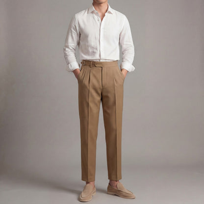 Olaf | Pantalon met enkele plooi en brede band