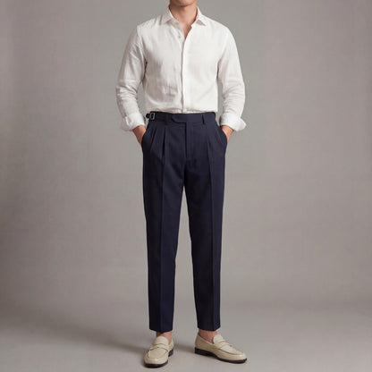 Olaf | Pantalon met enkele plooi en brede band