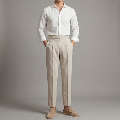 Olaf | Pantalon met enkele plooi en brede band