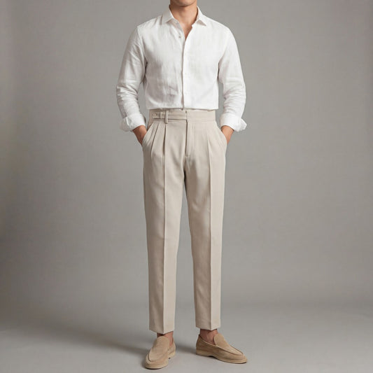 Olaf | Pantalon met enkele plooi en brede band