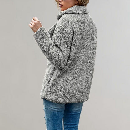 Odette | Dubbelrijige blazer met teddystructuur