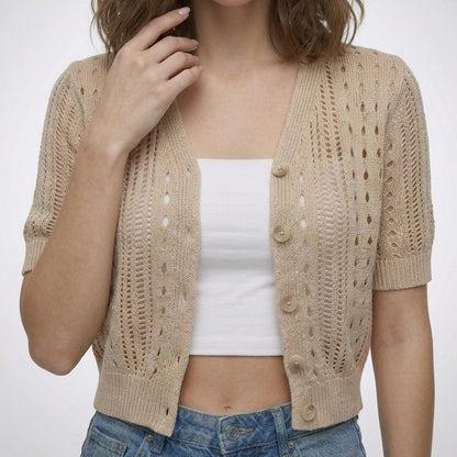 Laura | Ajour cardigan met V-hals