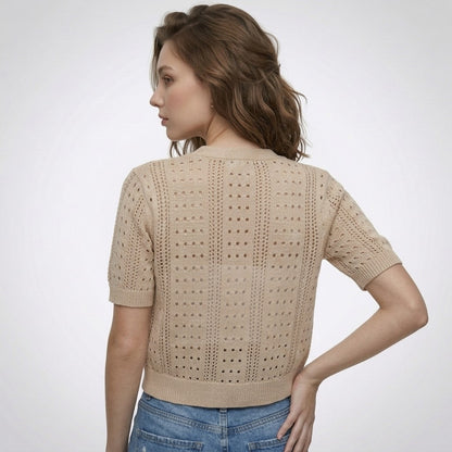 Laura | Ajour cardigan met V-hals