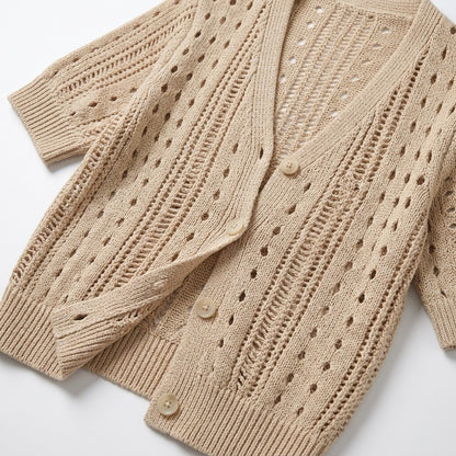 Laura | Ajour cardigan met V-hals