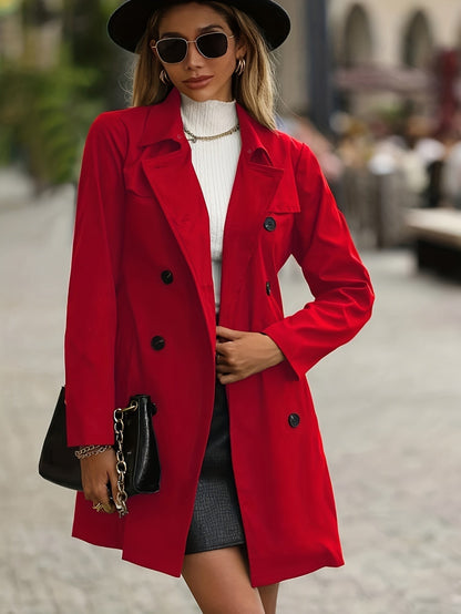 Sandra | Dubbelrijige trenchcoat met riem