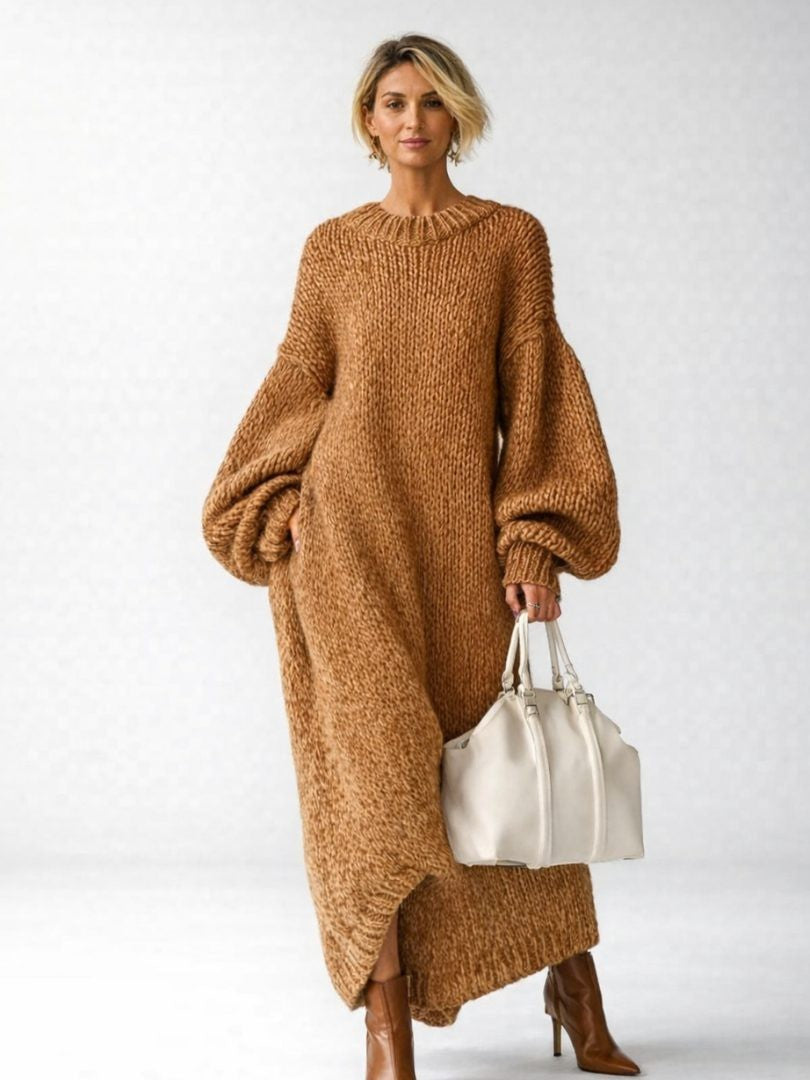 Petra | Oversized maxi-jurk met breistructuur