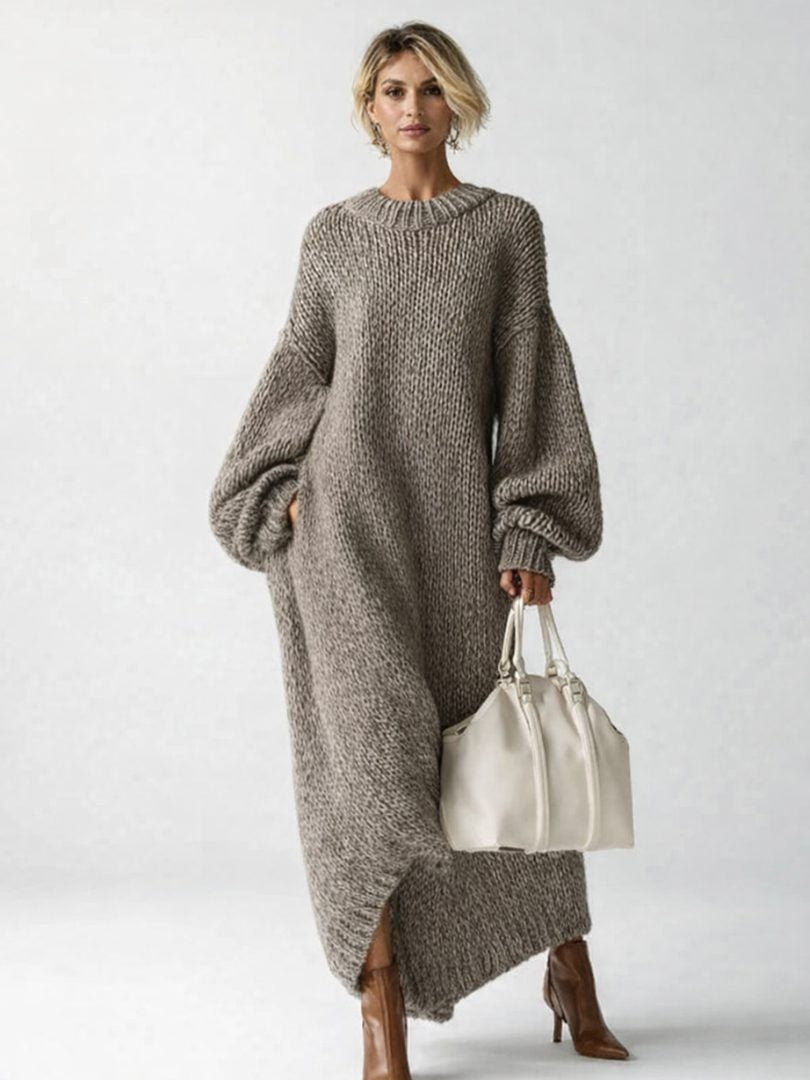 Petra | Oversized maxi-jurk met breistructuur