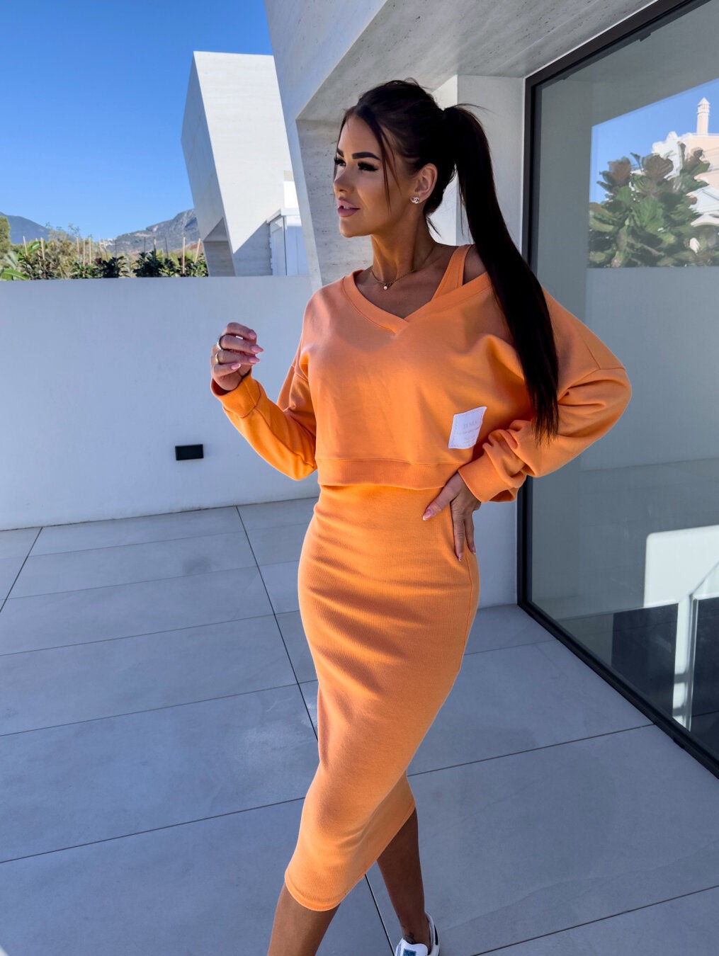Rosalie | Midi-jurk met bijpassende top