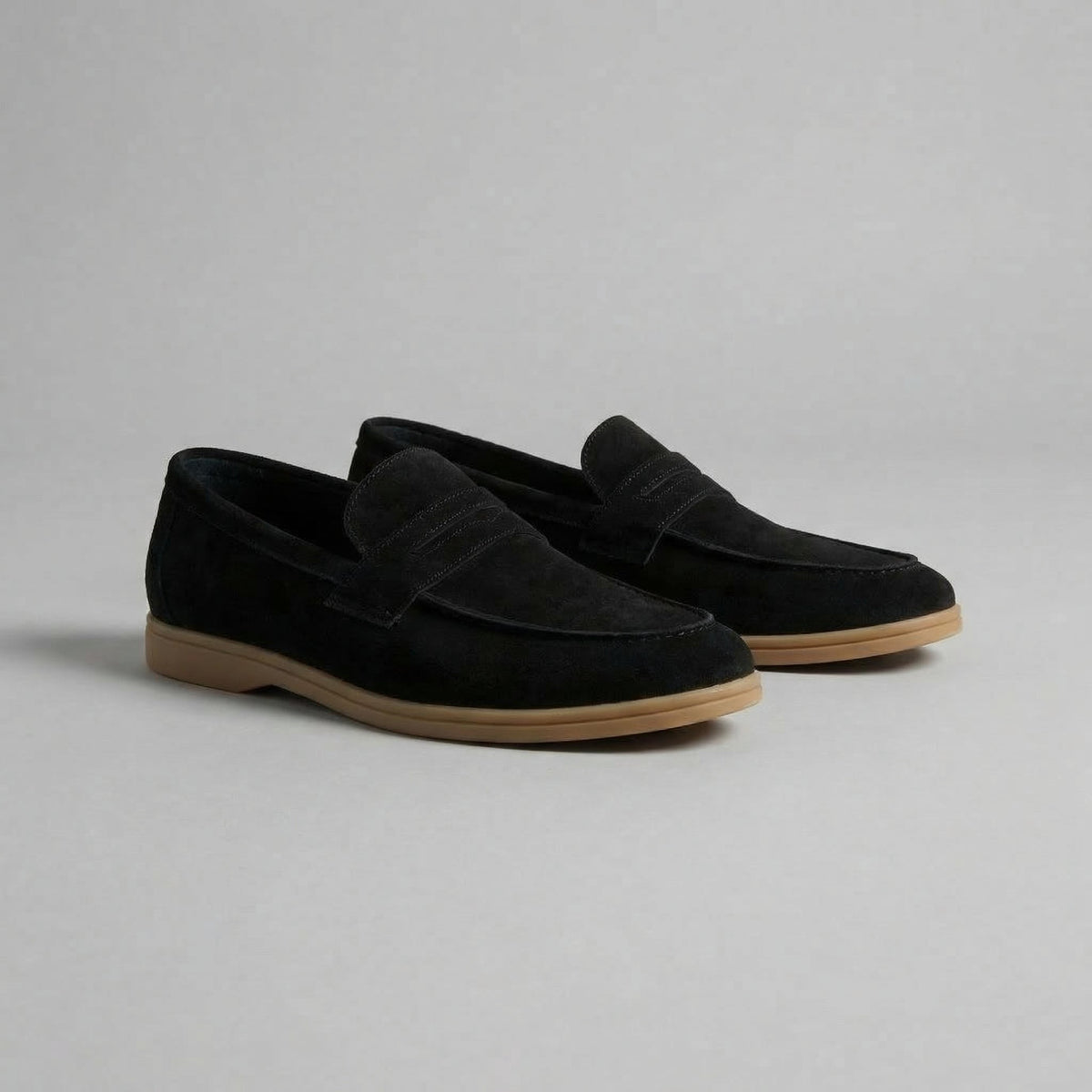 Gijs | Suède penny loafers met rubberen zool