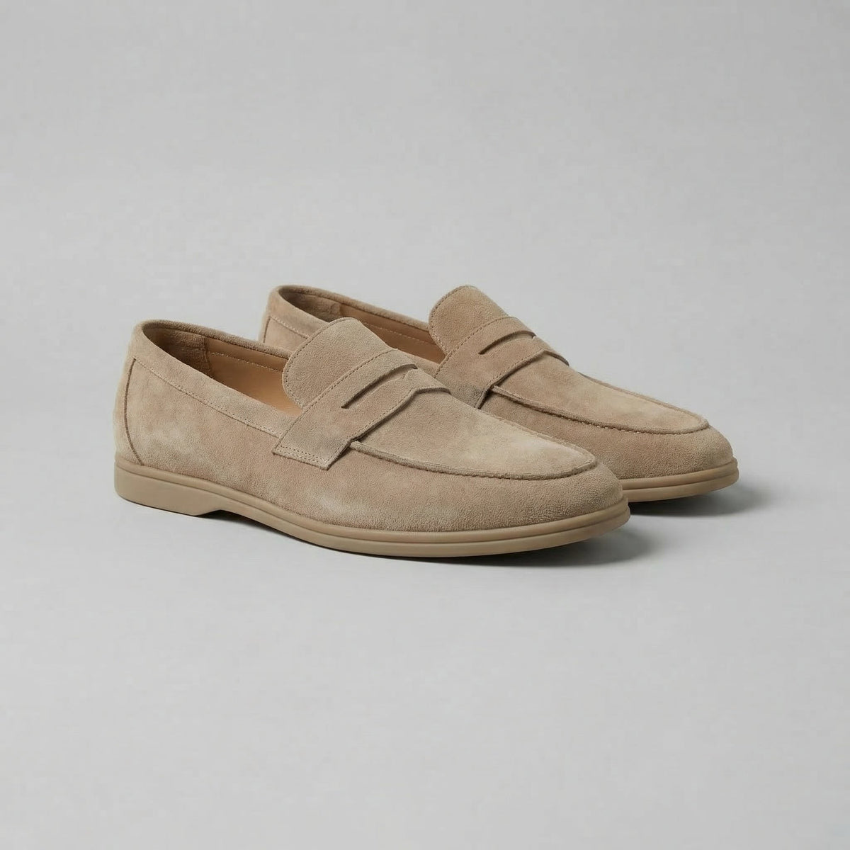 Gijs | Suède penny loafers met rubberen zool