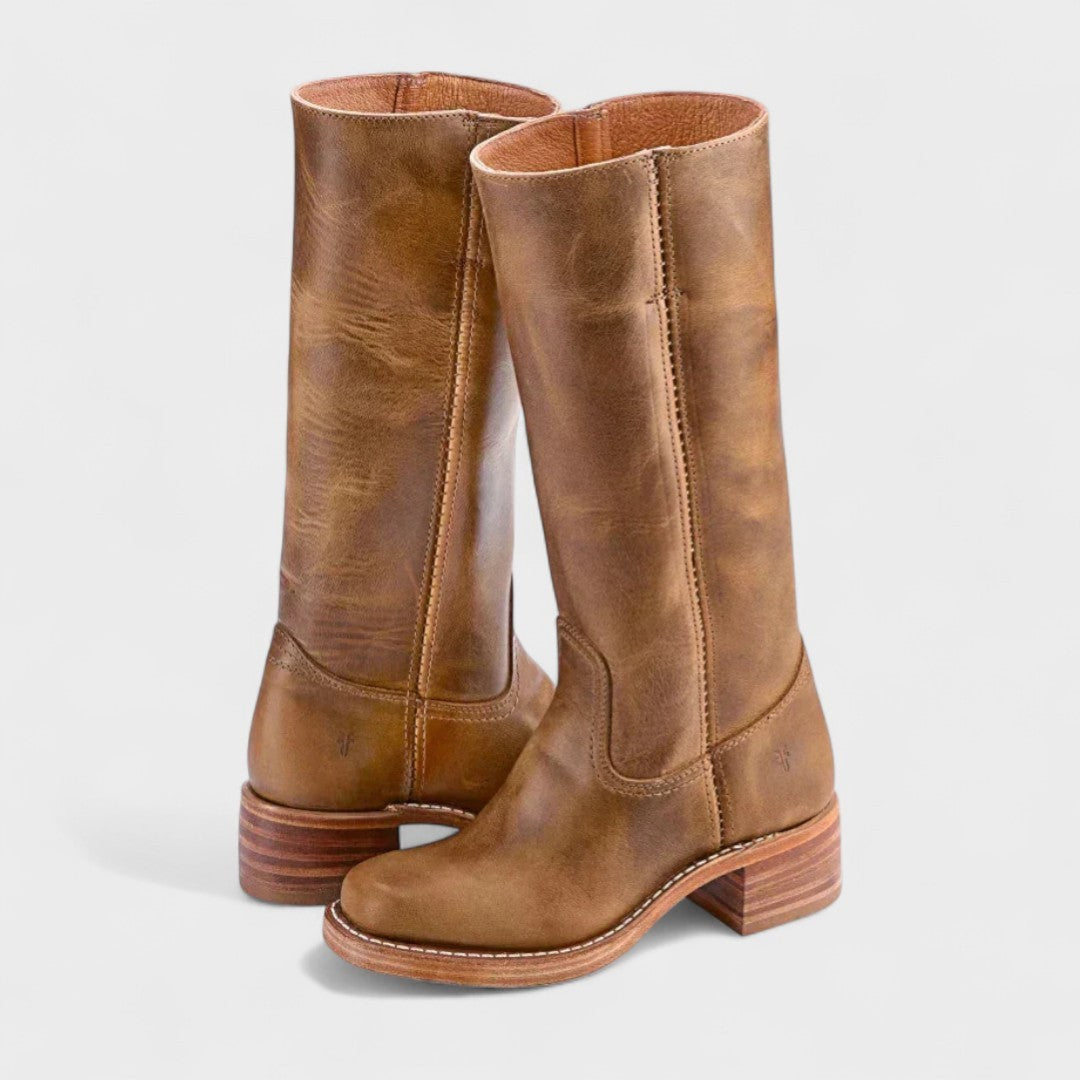 Quinty | Leren cowboylaarzen met siernaden