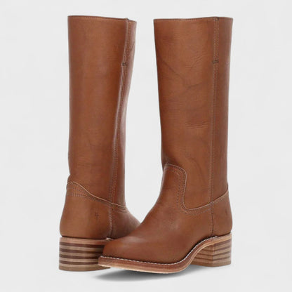 Quinty | Leren cowboylaarzen met siernaden