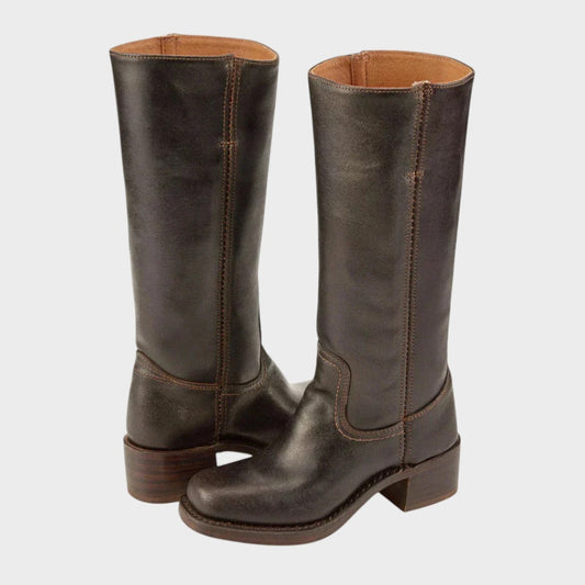 Quinty | Leren cowboylaarzen met siernaden