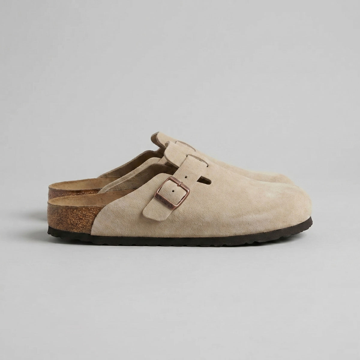 Bas | Suède clogs met gladde binnenzool