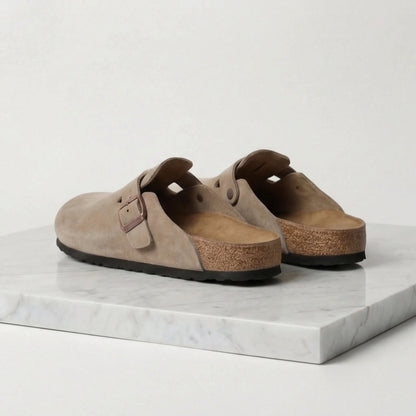 Bas | Suède clogs met gladde binnenzool