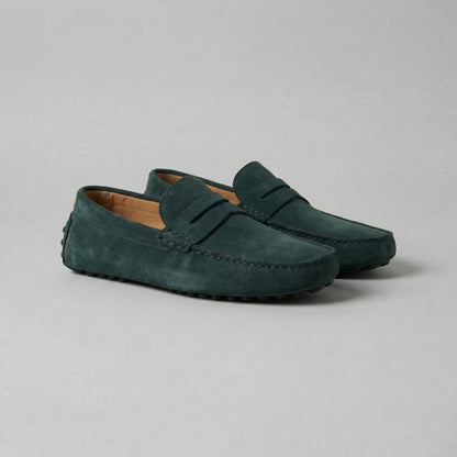 Pim | Suède loafers met brede dwarsband