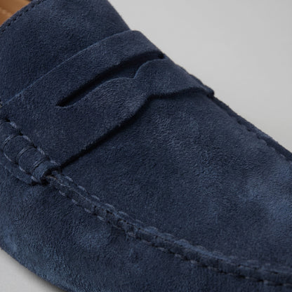 Pim | Suède loafers met brede dwarsband