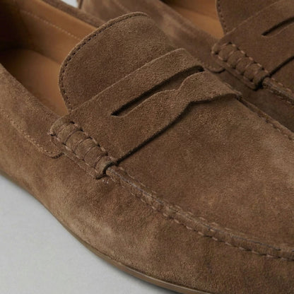 Pim | Suède loafers met brede dwarsband
