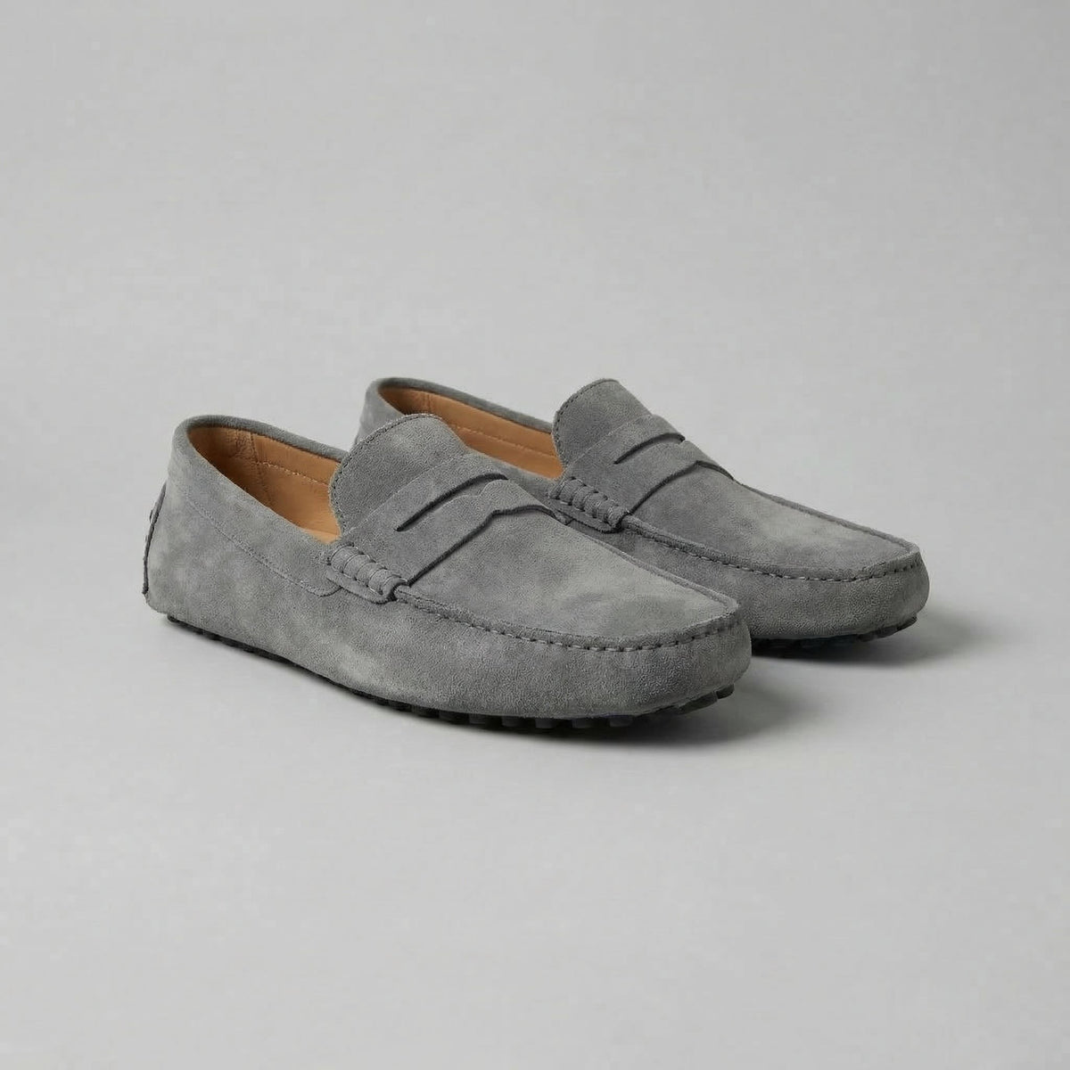 Pim | Suède loafers met brede dwarsband