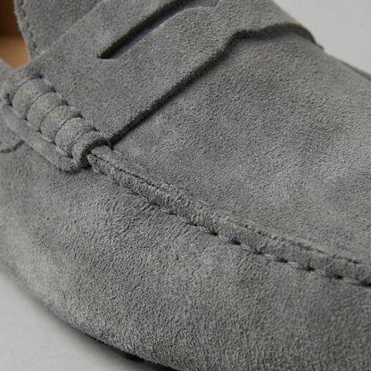 Pim | Suède loafers met brede dwarsband