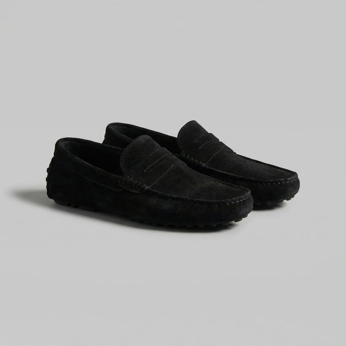 Pim | Suède loafers met brede dwarsband