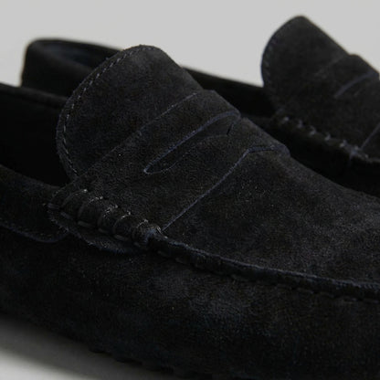 Pim | Suède loafers met brede dwarsband