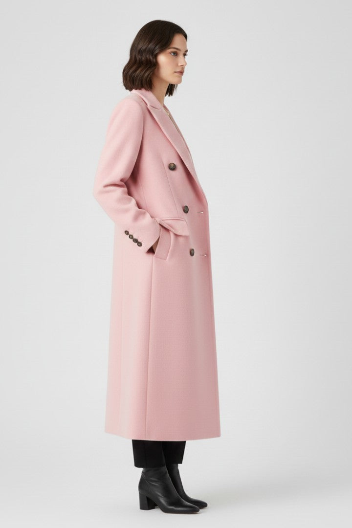 Carlijn | Lange trenchcoat met brede kraag