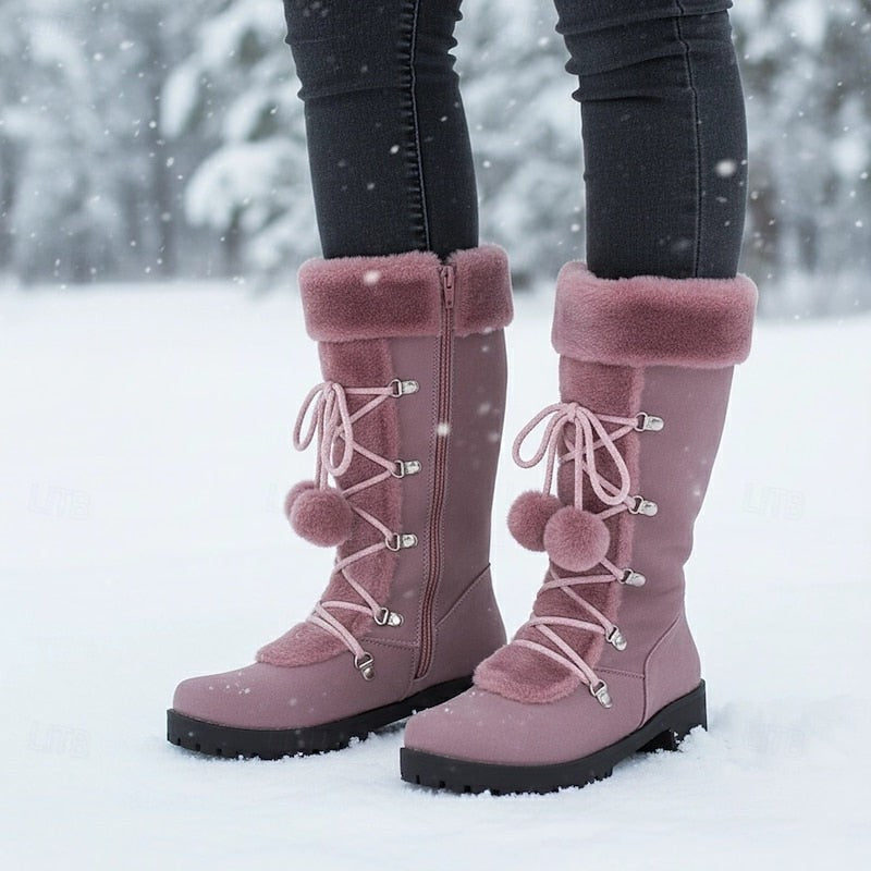 Marieke | Winterlaarzen met veters en pompons