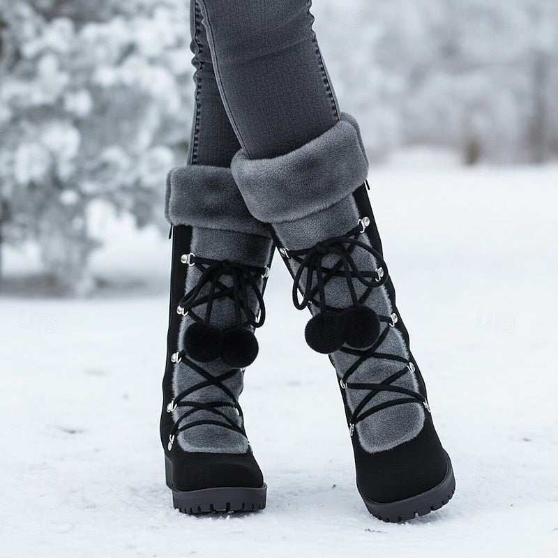 Marieke | Winterlaarzen met veters en pompons