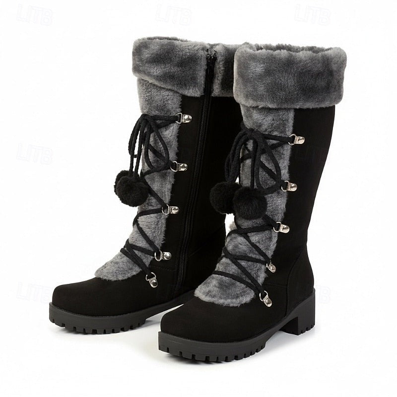 Marieke | Winterlaarzen met veters en pompons