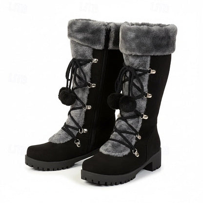 Marieke | Winterlaarzen met veters en pompons