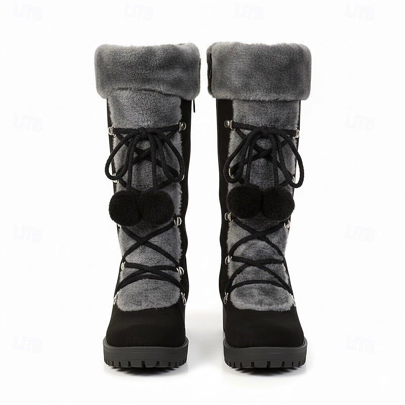 Marieke | Winterlaarzen met veters en pompons