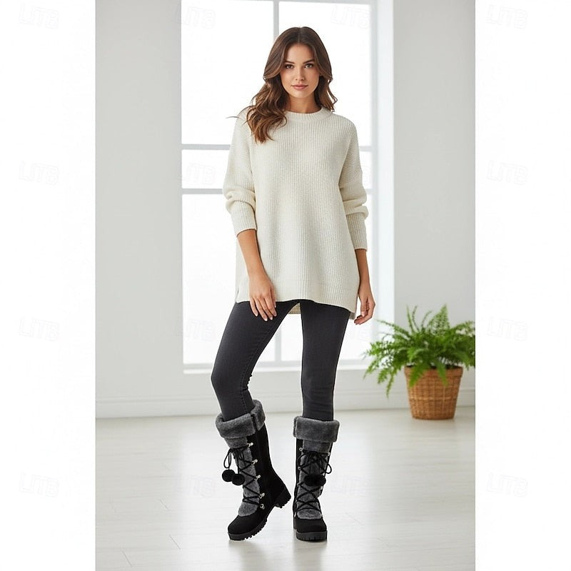 Marieke | Winterlaarzen met veters en pompons