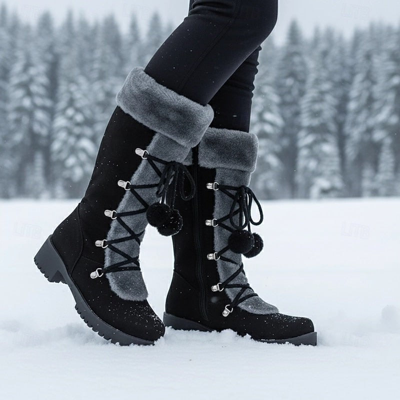 Marieke | Winterlaarzen met veters en pompons