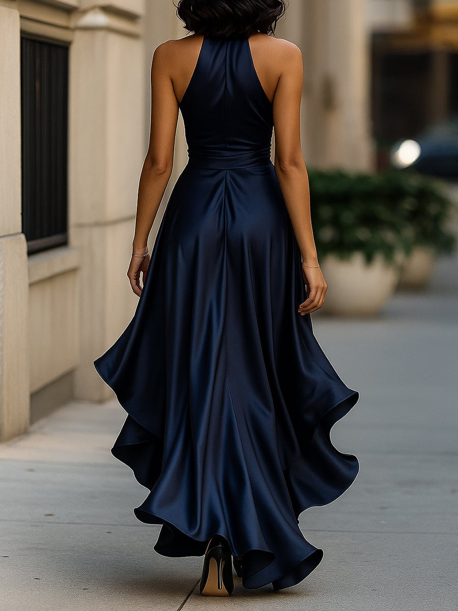 Manon | Wikkel maxi-jurk met asymmetrische zoom